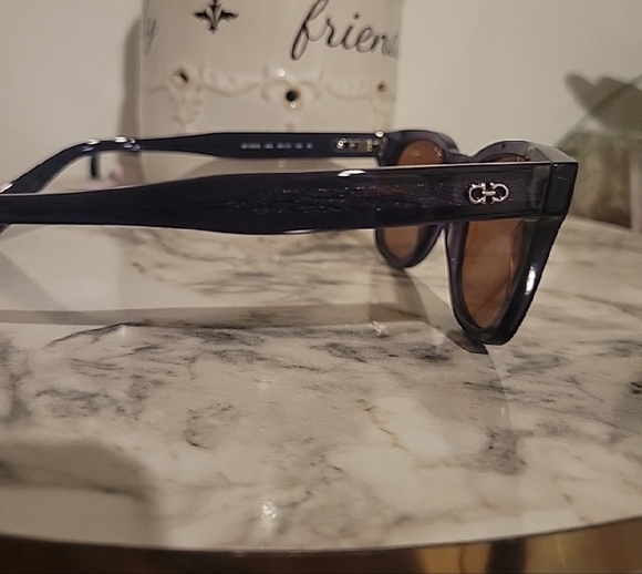 Sold  Ferragamo Black Sunglasses with Case - Picture 2 of 4